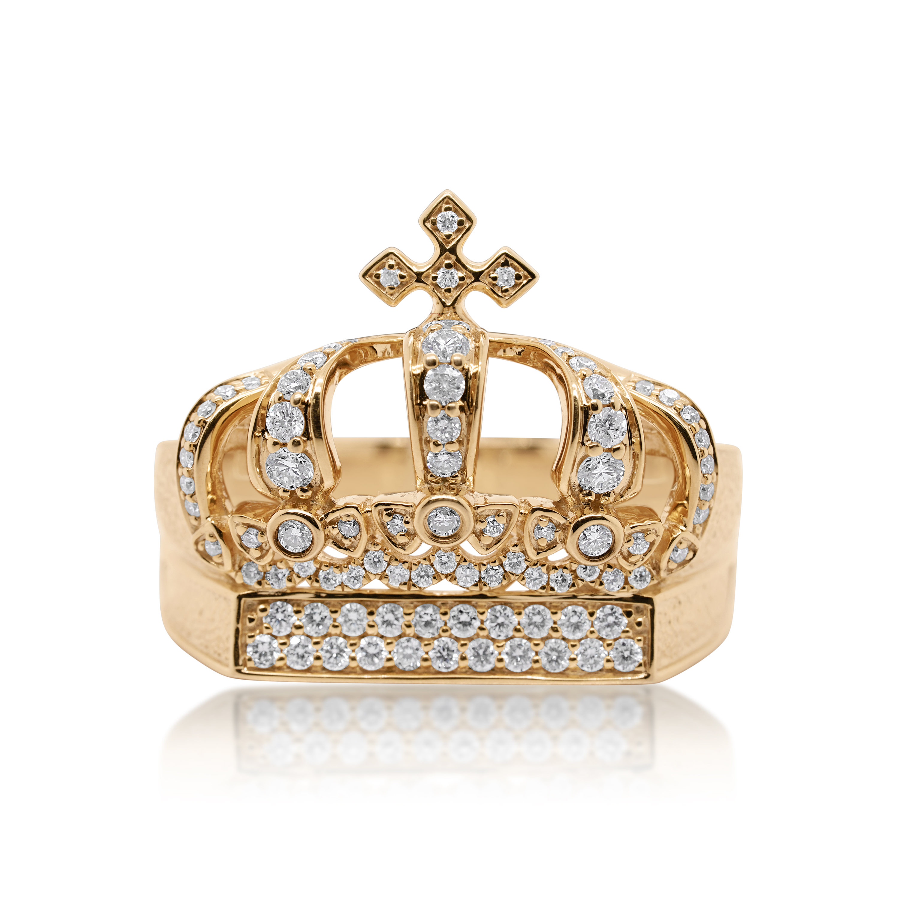 Diamond Crown Ring 0.77 ct. 10K Yellow Gold